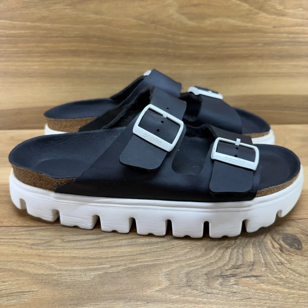 Birkenstock Papillio Arizona Vegan Platform Sandals 8 N EU 39 Chunky Travel Walk